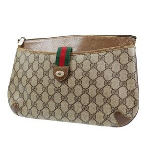 Gucci GG PVC Canvas Web Clutch